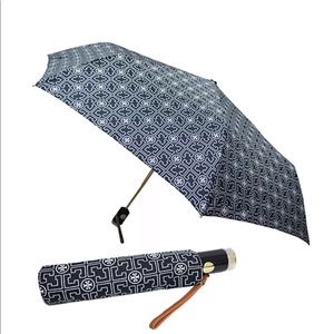 NWT Tory Burch Navy & White Logo Umbrella